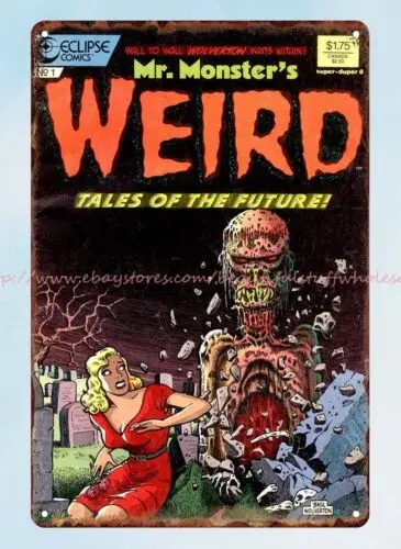 Mr. Monster's Weird Tales of Future 1980s comics metal tin sign wall art design