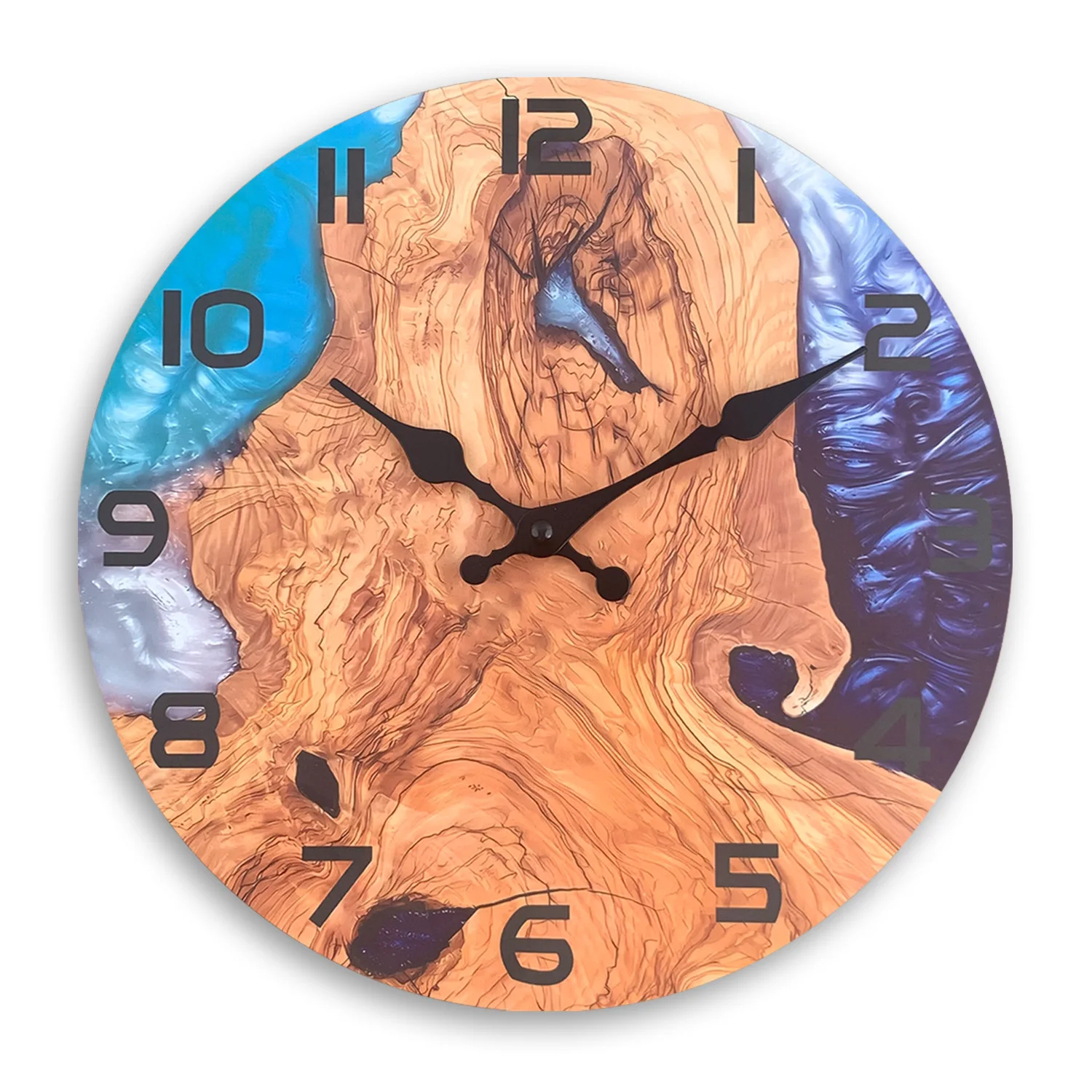Art Mountain Sea Canyon Einzigartiges Muster Holz-Wanduhr, Wohnzimmer, Schlafzimmer, Küche, Heimdekoration, Wanduhr, stille Quarzuhr, Weihnachtsgeschenk, 25,4 cm, 35,6 cm, 16 Zoll (ohne Batterien)