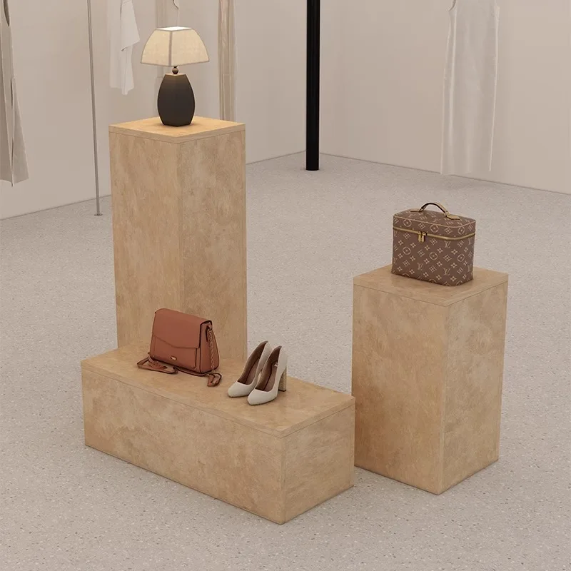 Display stand Clothing store Model window base Accessories ornaments Display table hole Stone pattern