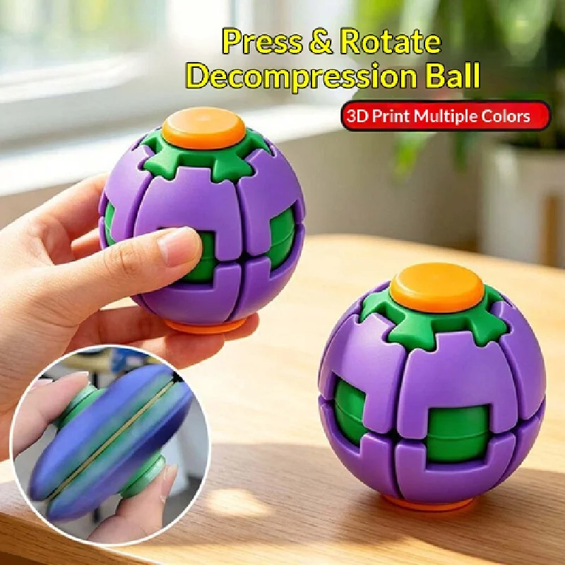 Generic 3D Printed Stress Ball Fidget Spinner Rotating Pressable Multiple Color Smooth Relief Toy For Adult Wholesale
