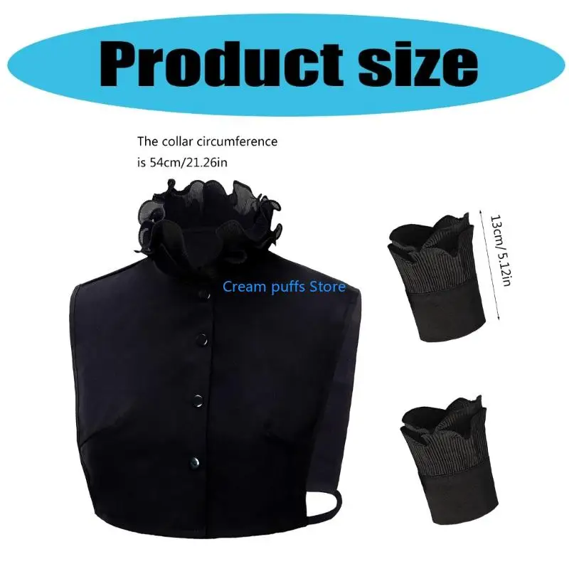 50LER Ruffle V Nece Faux Thare Half Rell