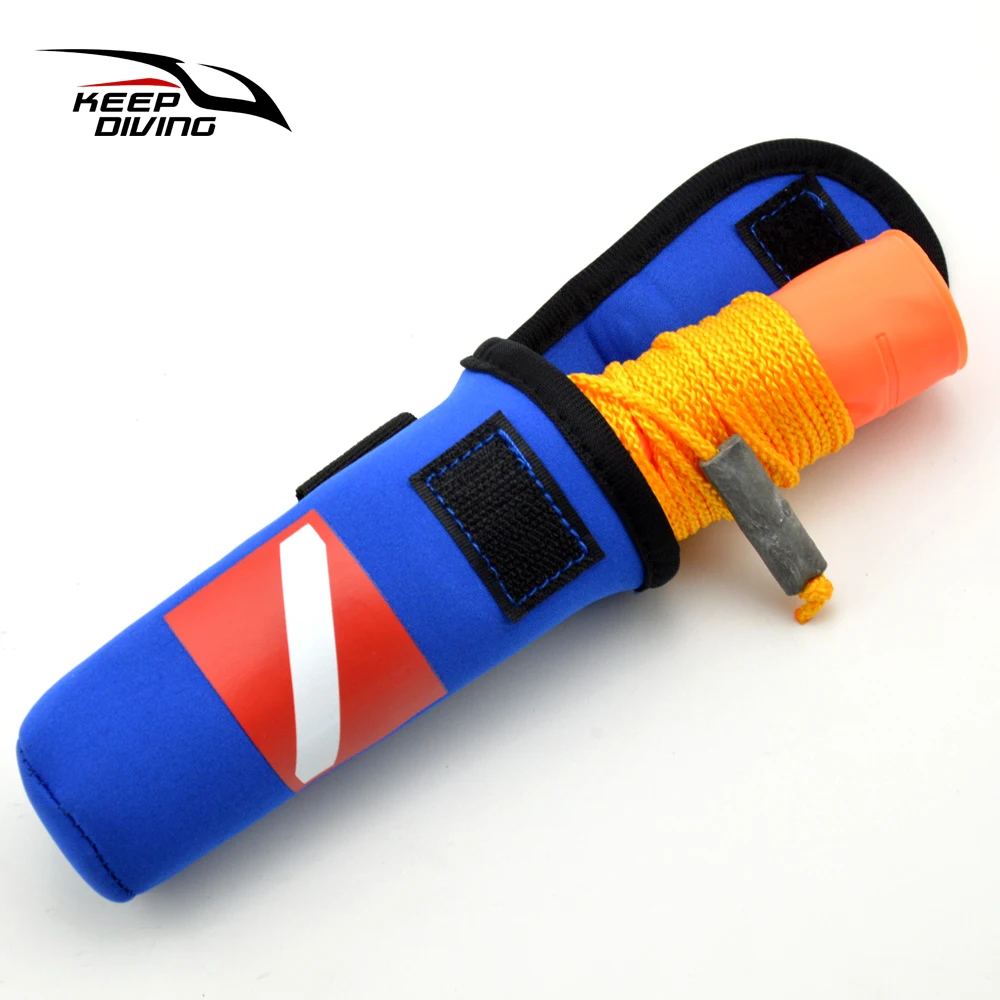 أنبوب إشارة غوص PVC صغير 1.4 متر قابل للطي وقابل للنفخ لسطح السجق الآمن (SMB) غواص أدناه