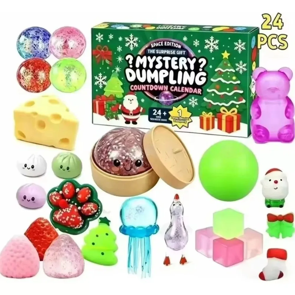 Soft Christmas Dumpling Advent Calendar Slow Resilience Anxiety Relief Mystery Dumplings Decompression Fidget Sensory Squeeze