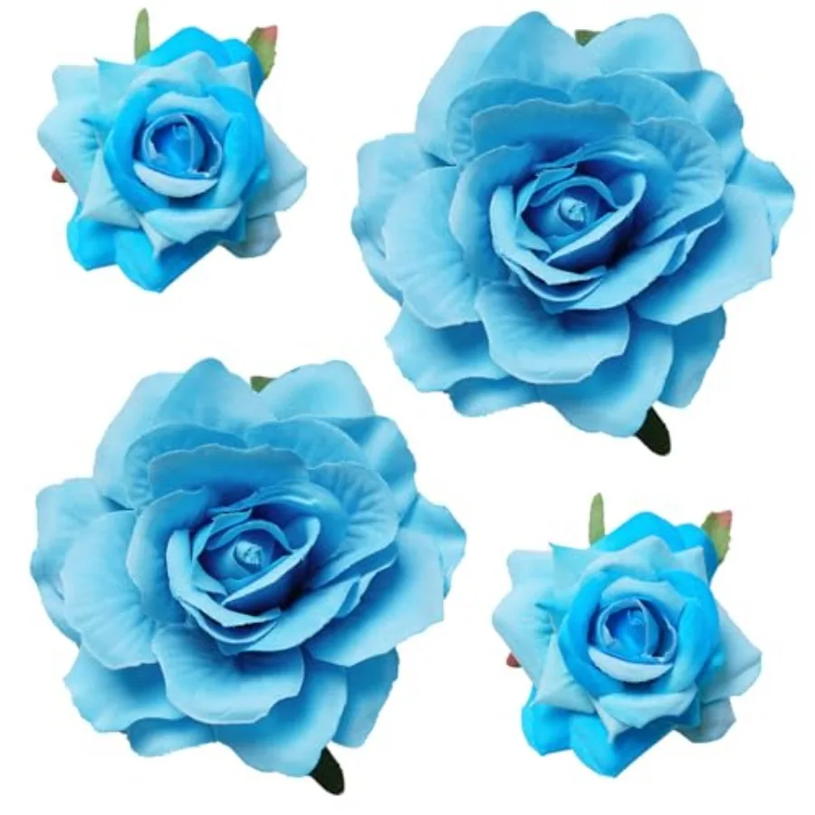 

Rose Hair Clip Flower Hairpin Brooch Floral Clips, 4 Pcs Fabric Rose Flowers Hair Clips Mexican Hair Flowers Pin up Headpieces