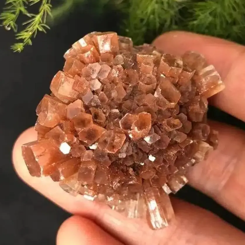 Naturale raro arancione quarzo Aragonite cristallo minerale a forma di grappolo pietra grezza campione di nefelina decorazione della stanza di