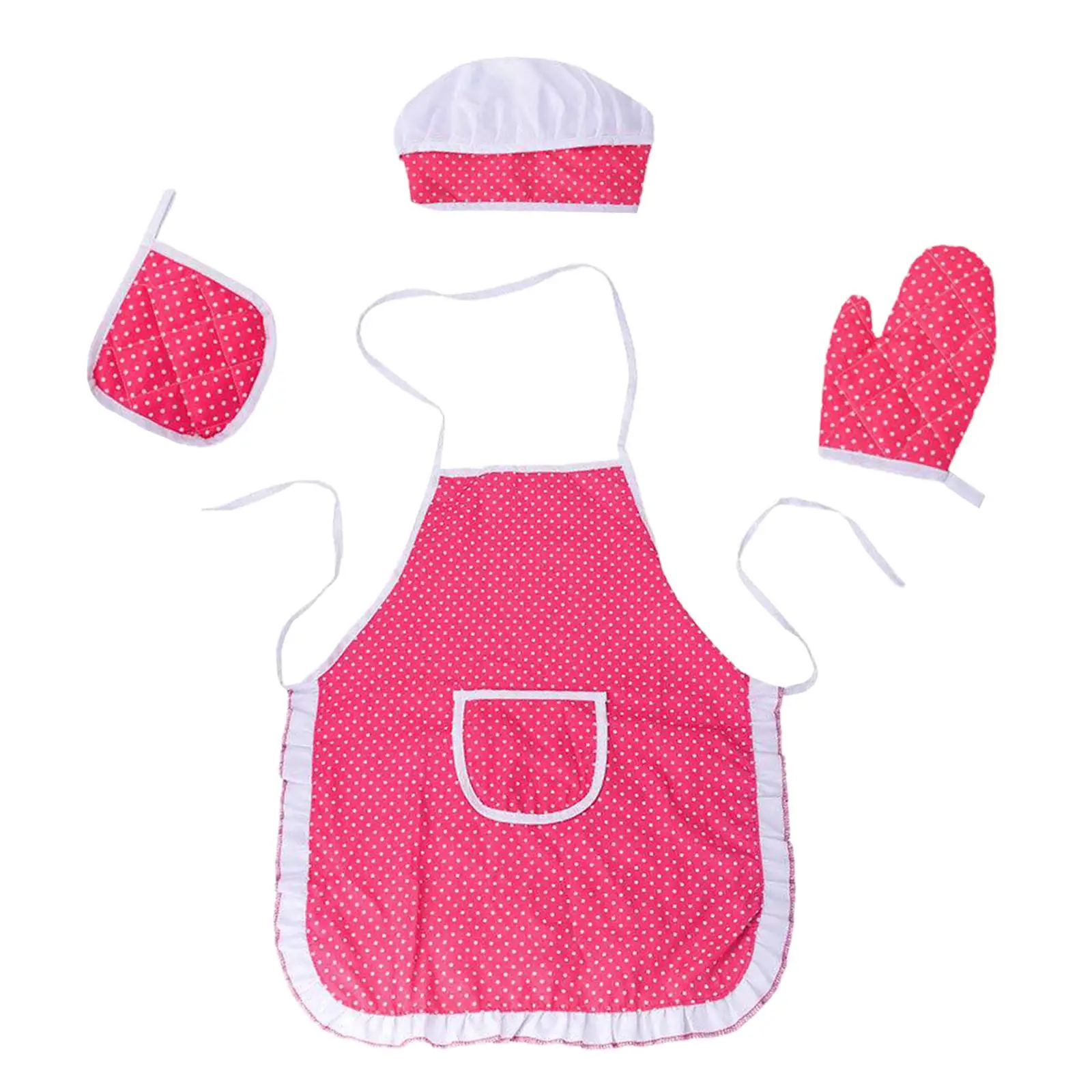 4Pcs/Lot Child Chef Dress Up Clothes Cooking Baking Tools Pretend Play Kitchen Apron Chef Kitchen Play House Toy