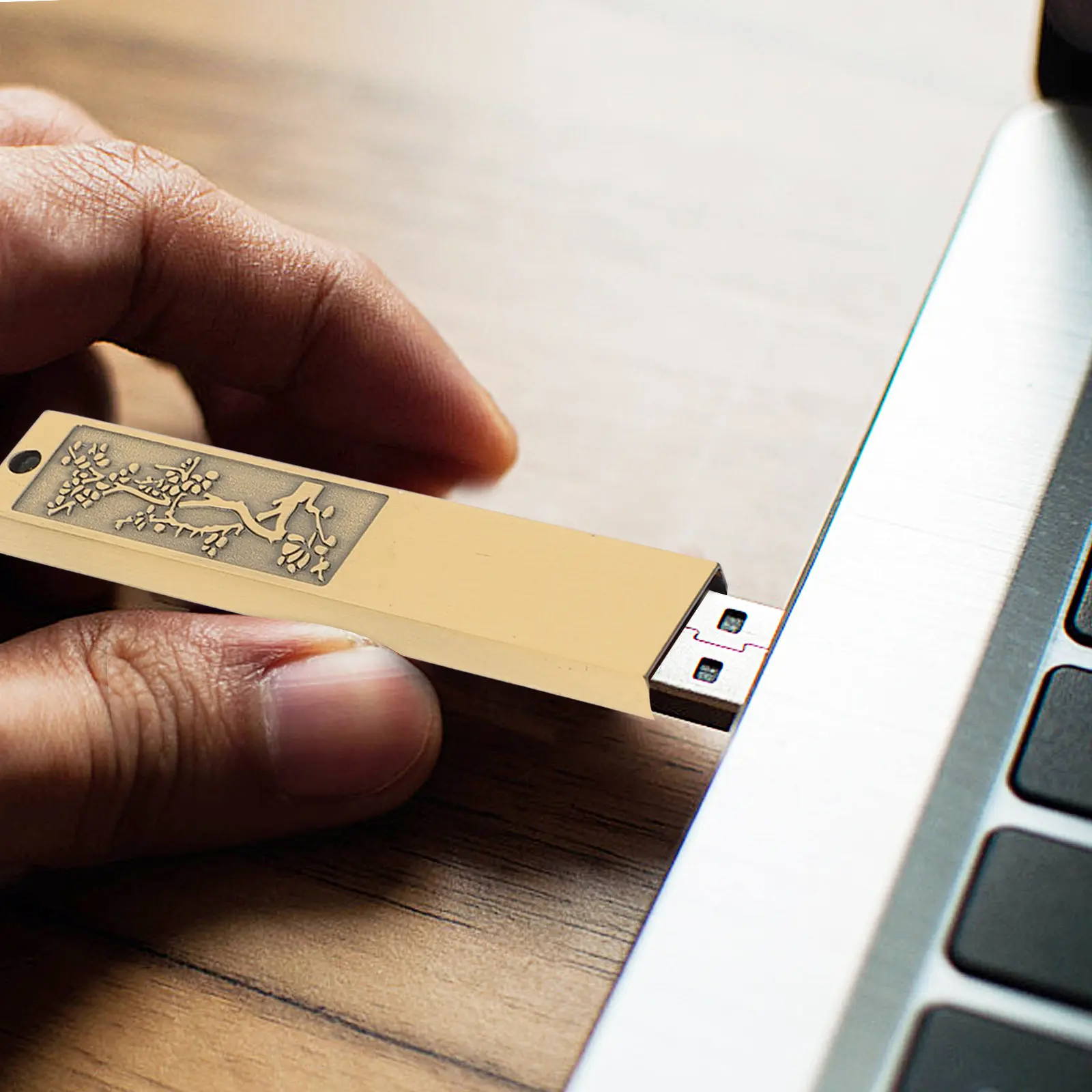4Pcs Chinese Style Plum Blossom USB Disk Protective Case Zinc Alloy Disk Shell Scratch Proof Long Term Reliable