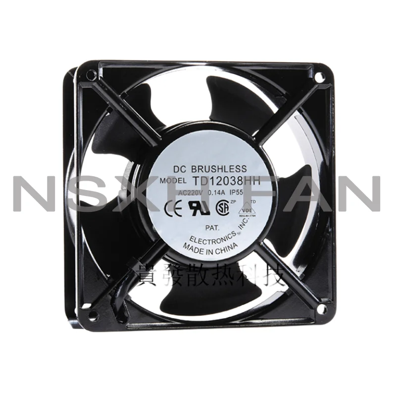 Ventilador de refrigeração axial industrial, TD12038HH, 12cm, 12038, C.A. 220V, 0.14a