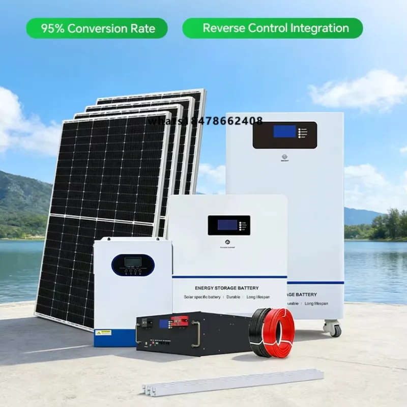 Solar Energy System Complete 1KW 5KW 10KW Off Grid Panel Kit Home House Power Storage Lithium Battery High Efficiency