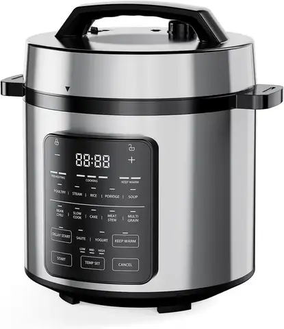 12-in-1 Electric Pressure Cooker 6 QT Stainless Steel Multi Cooker Electric for Pressure, Rice, Steamer, Yogurt Maker, Slo