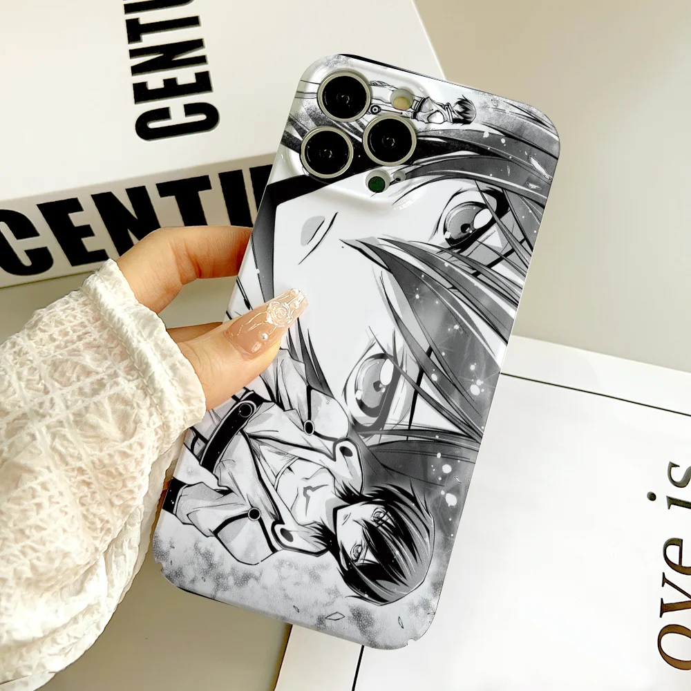 HOT ANIME C-Code GeasS phone case FUNDA For IPhone 16 15 14 13 12 11 Plus Pro Max Mini Precise Hole Matching Film Covers