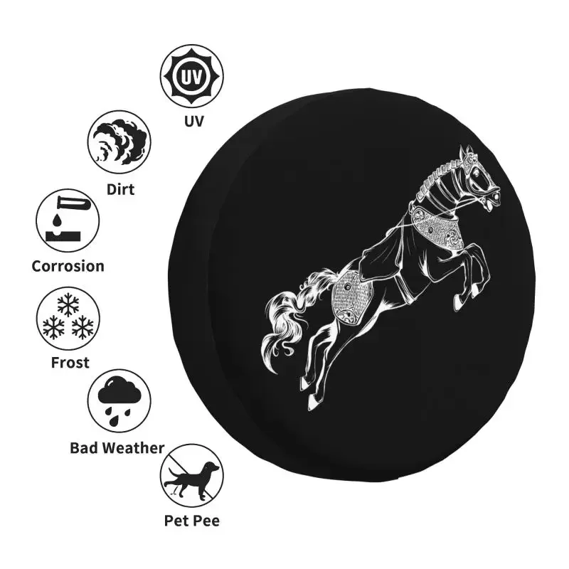 صورة ظلية لغطاء العجلة الاحتياطية للحصان للجري لجيب باجيرو 4x4 سيارات الدفع الرباعي ، واقي إطارات مخصص ، 14 بوصة 15 بوصة 16 بوصة 17 بوصة