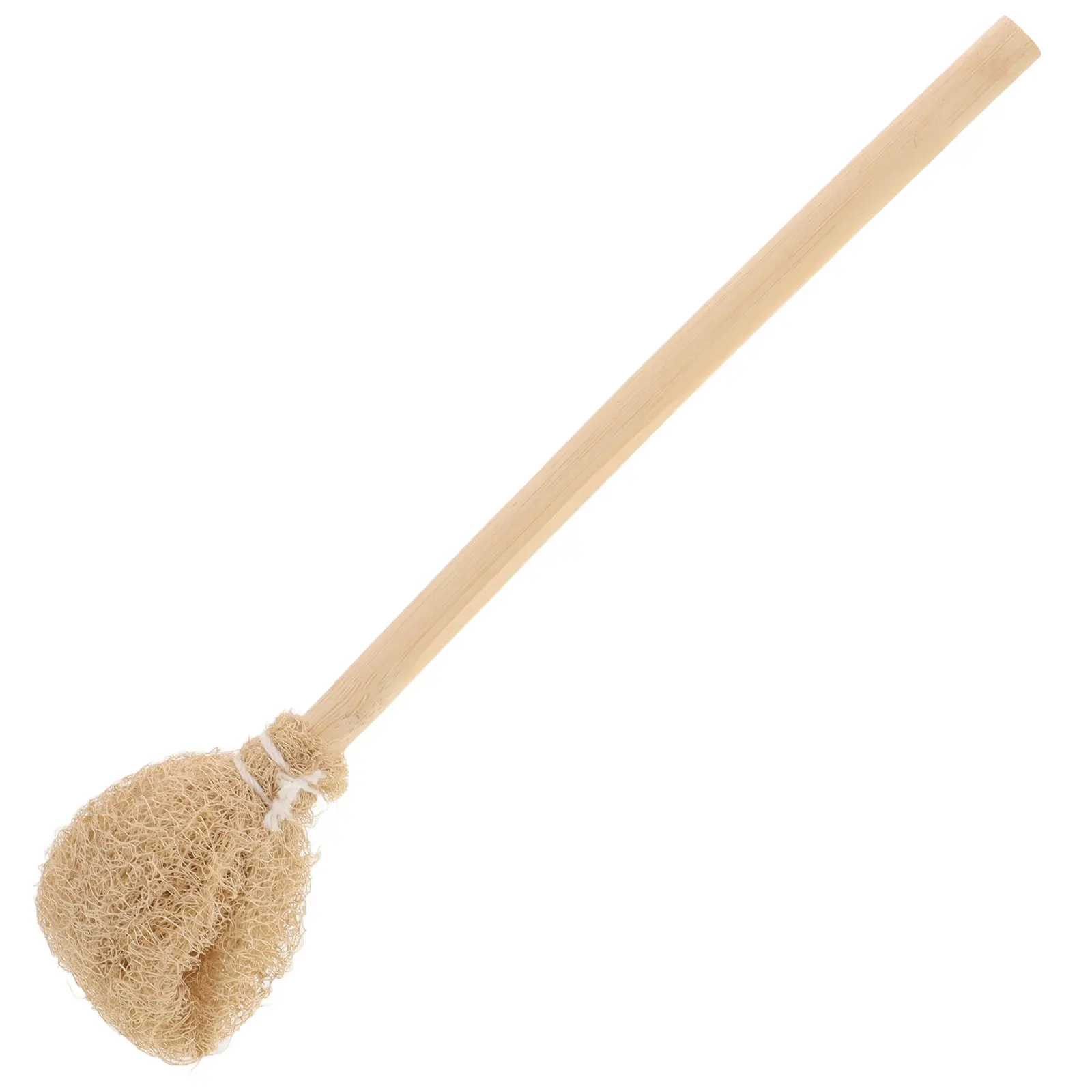 Natural Loofah Scrub Brush with Ergonomic Wood Handle for Tea Pot Bottle Cup Pan Kitchen Cleaning Gentle Effective Wear