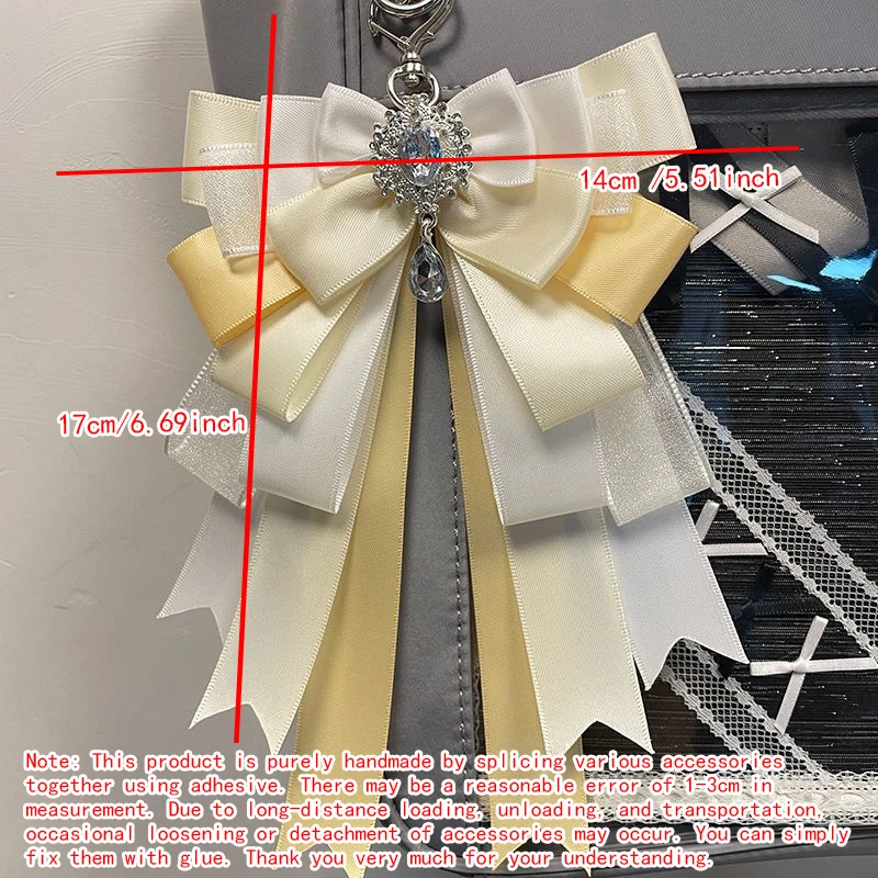 Handmade Bow Keychain Bag Charm, Multi‑layer Bow Bag Pendant, Ornament Accessory for Handbags, Trendy Bag Hanging Decoration, Gift Item for Teenage Girls