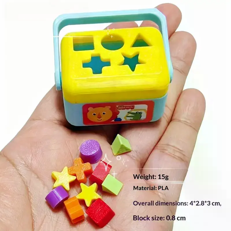 1 Set Doll House Nursery Decoration Photography Prop Miniature Shape Sorting Toy Box Dollhouse Educational Toy Model