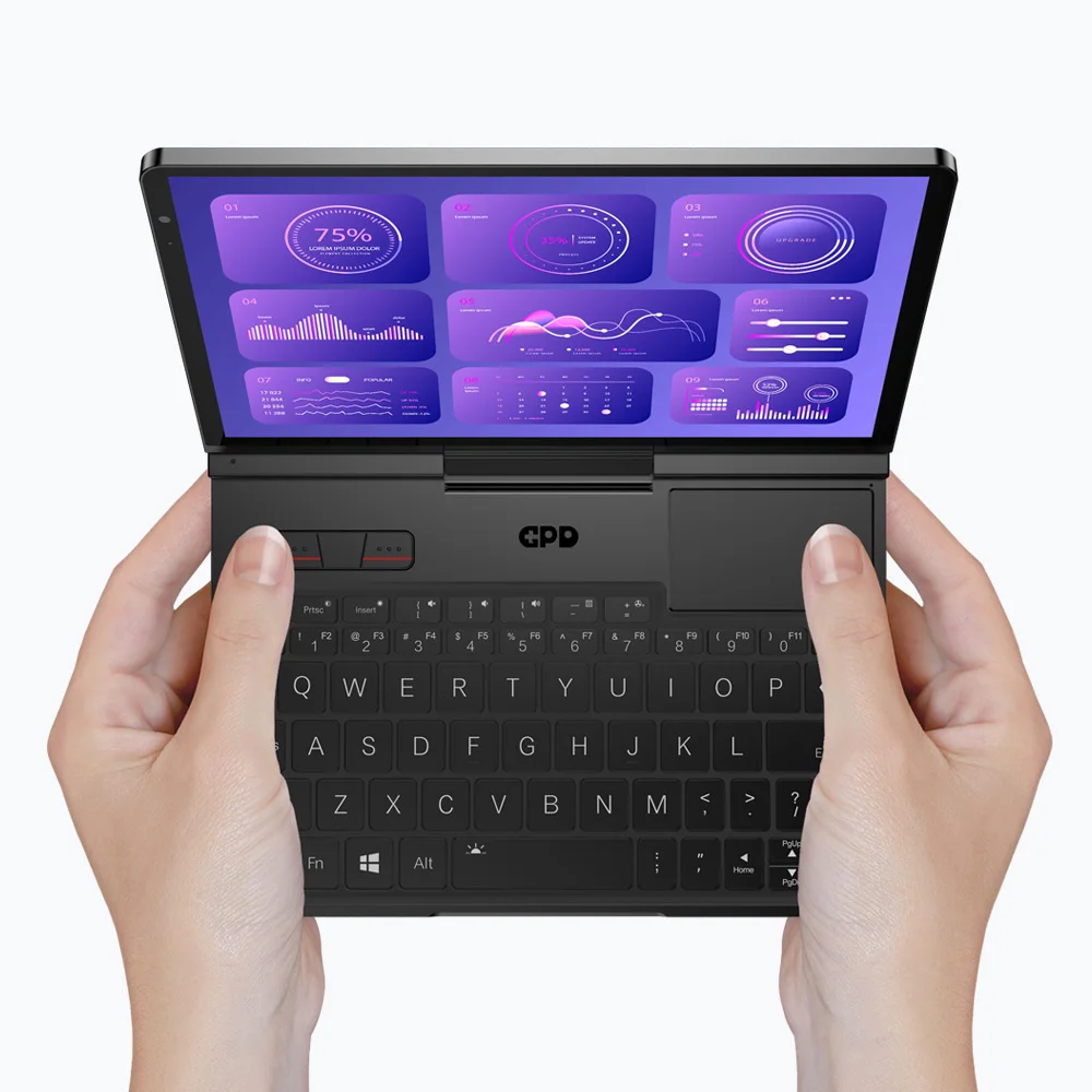 Oryginalny GPD Pocket 4 z 2025 roku, 8,8-calowy AMD AI 9 HX 370, 64 GB RAM, przenośny mini PC, 2 TB NVMe, odwrócony o 180 stopni °   Komputer laptop do biznesu