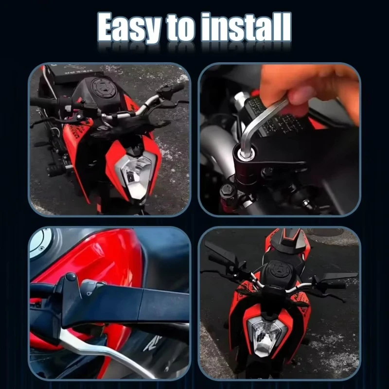 Motorcycle CNC Rearview Mirrors HD Motorbike End Side Mirror For MBK Booster 50CC Spirit Nitro 50 50C Stunt Accessories