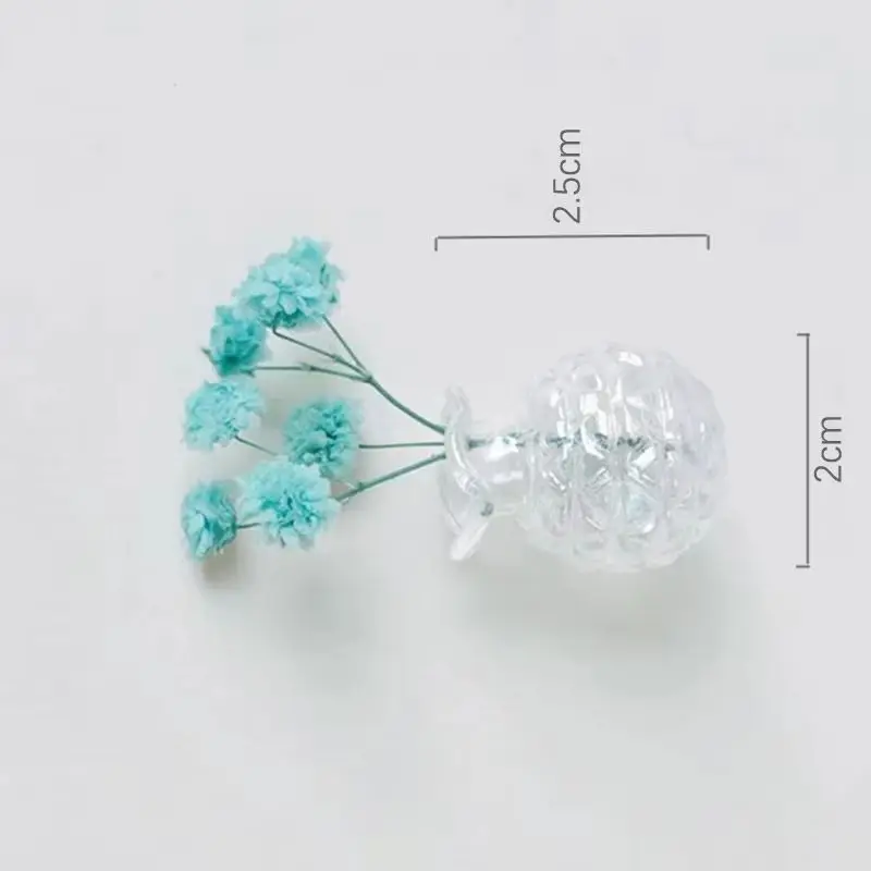 Mini Glass Vase Fridge Magnet DIY Porcelain Vase Flowers Refrigerator Message Sticker Plant Magnet Green Gift Kitchen