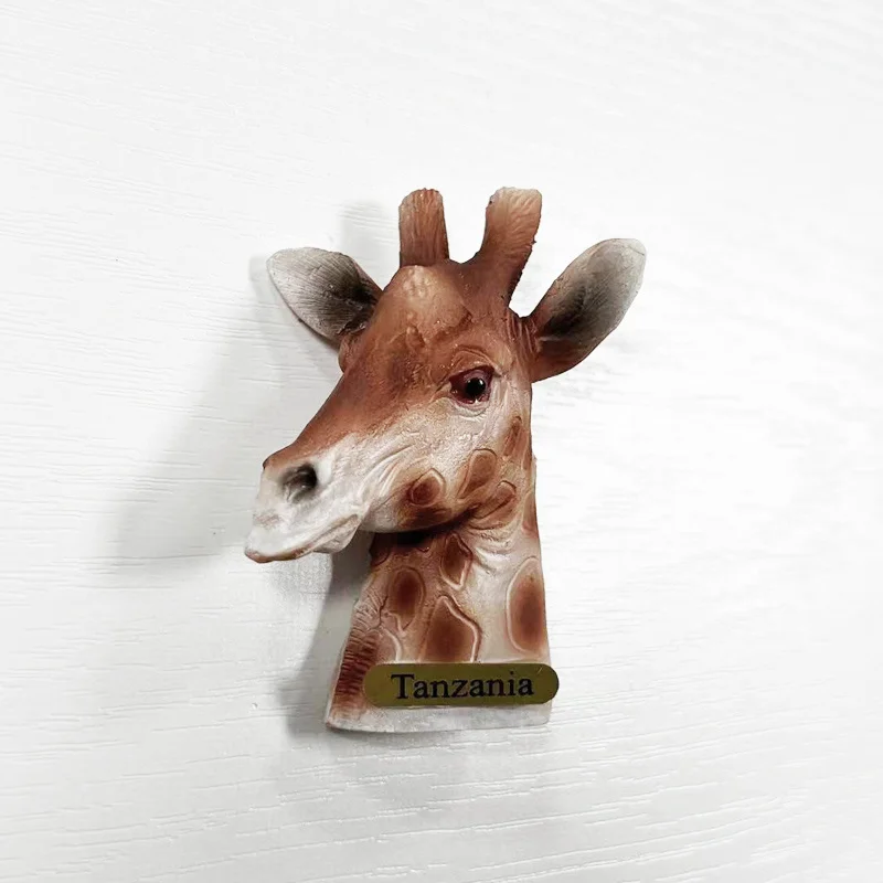 Africa Tanzania Giraffe 3D Head Refrigerator Magnet Creative Travel Souvenir Home Decoration