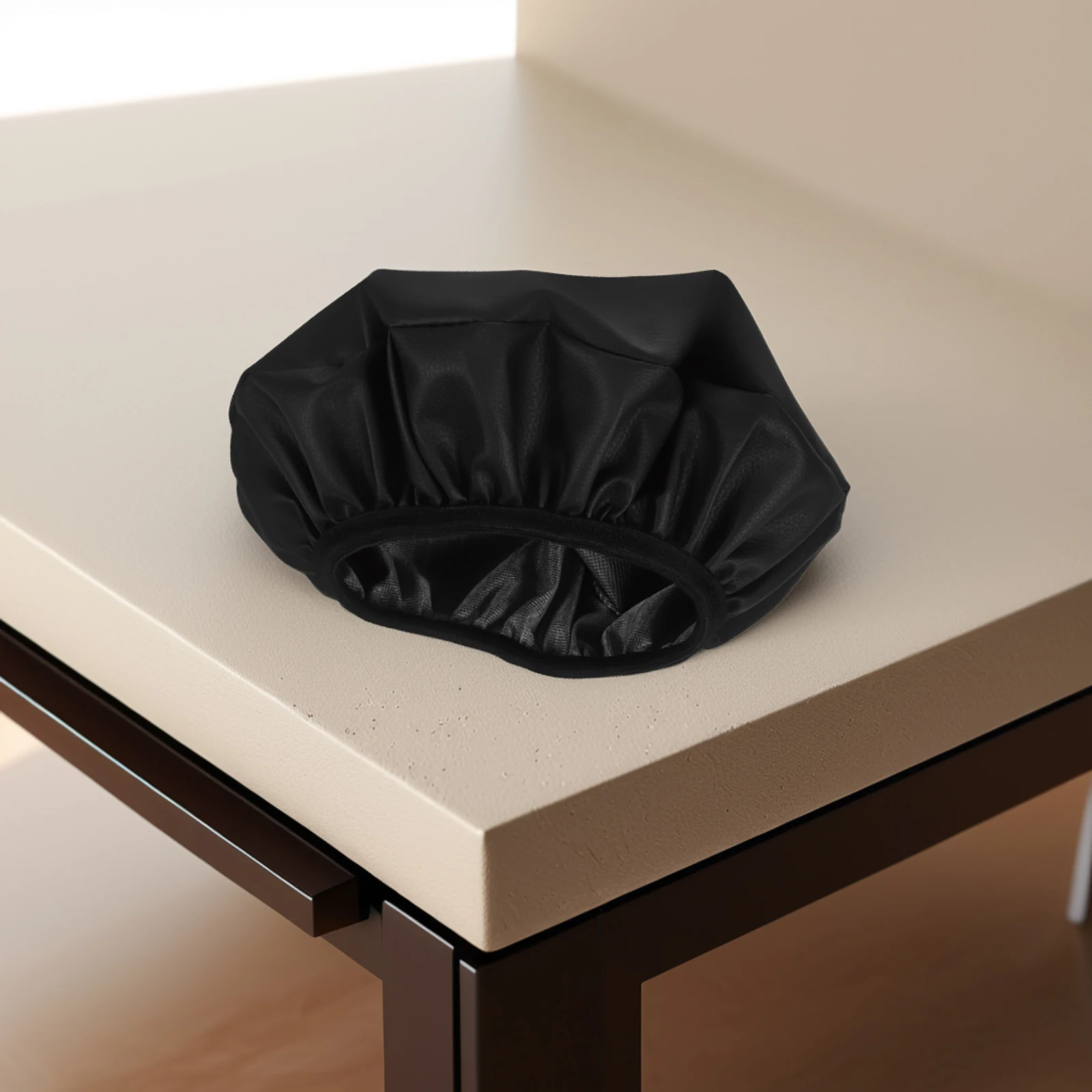 

PU Round Stool Cover Black Waterproof Elastic Seat Cover for Barstool Swivel Chair Foot Stool Office Chair Cushion