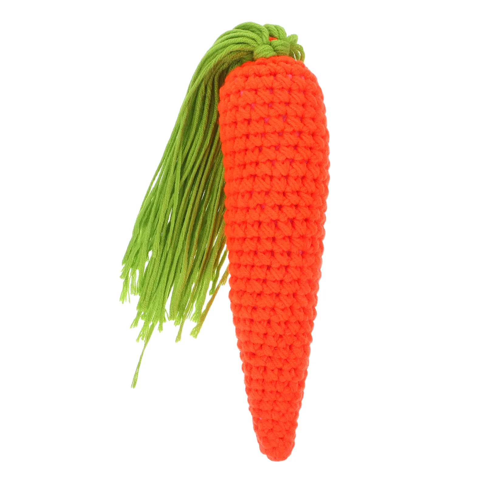 

Soft Woolen Yarn Crochet Carrot for Baby Photos Handcrafted Knit Vegetable Prop Comfortable Texture Holdable Size