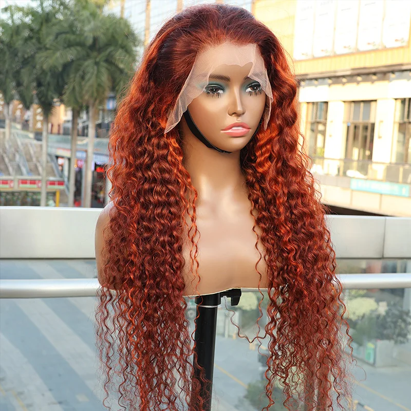 

4/350 Highlight Water Wave Wig Human Hair 13x6 Transparent Lace Frontal Human Hair Wig 200% Density Wigs Color Wig Human Hair