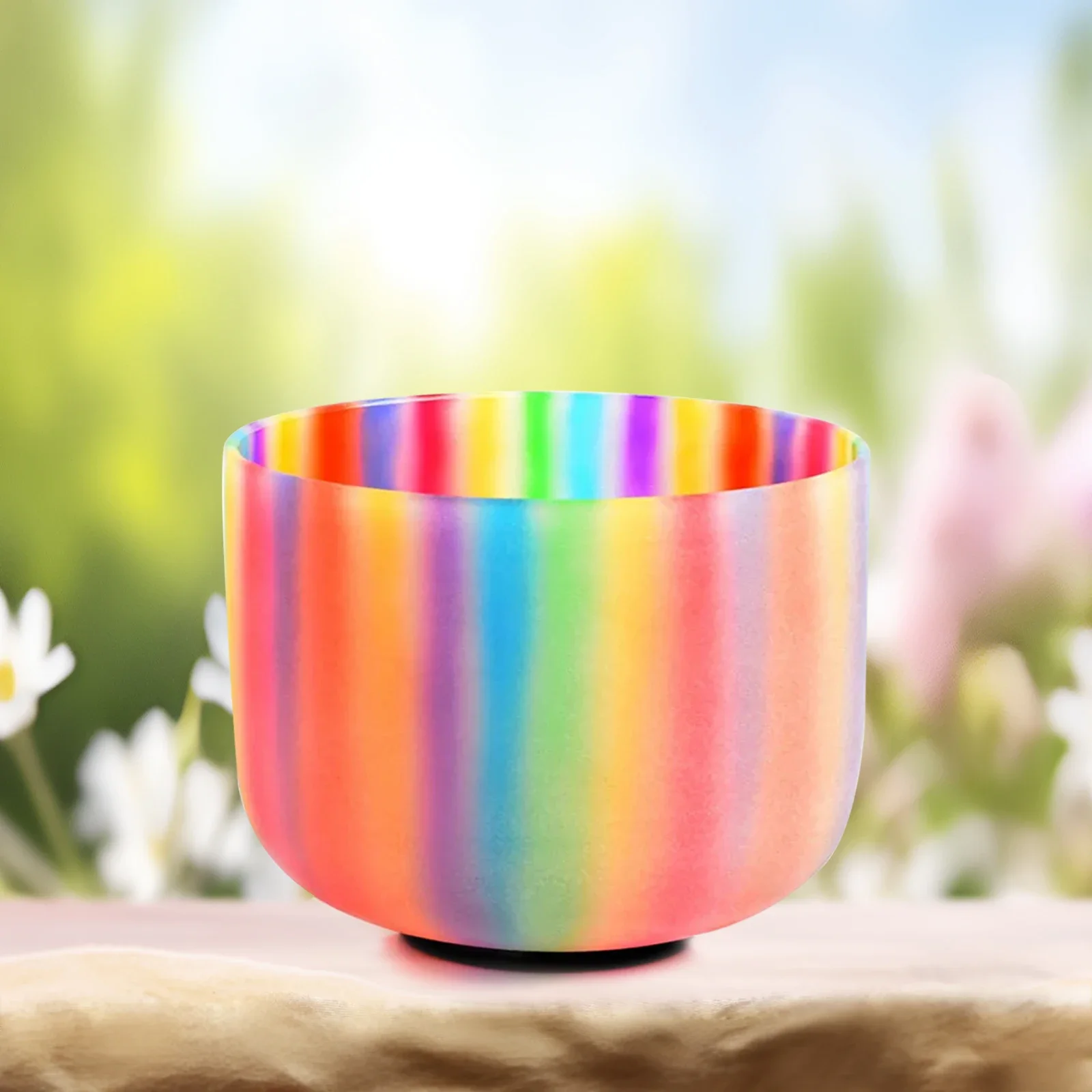 528hz  C Note Rainbow Crystal Singing Bowl Quartz Frosted Sound Bowl for Sound Healing