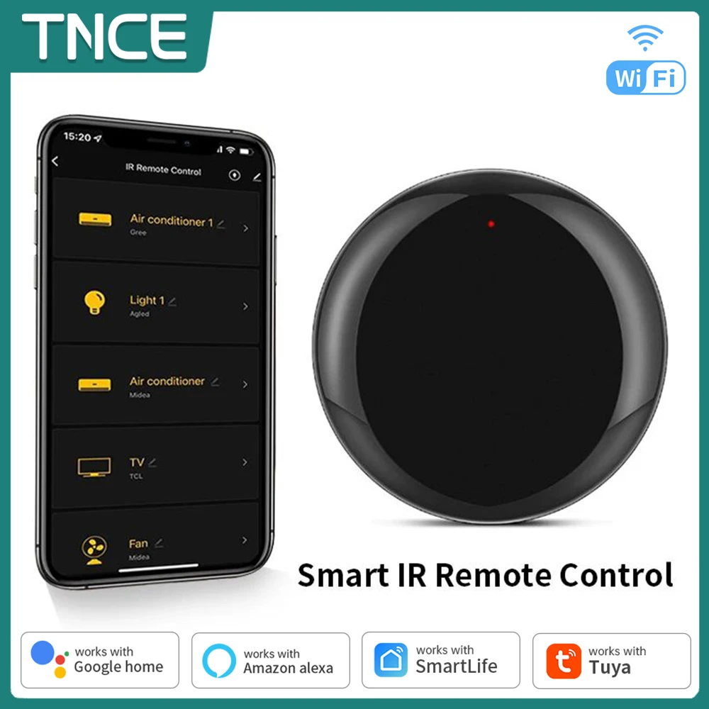 TCNE Smart Tuya WiFi IR Universal Remote Controller Smart Universal Infrared for Smart Home Control Works with Alexa Google Home