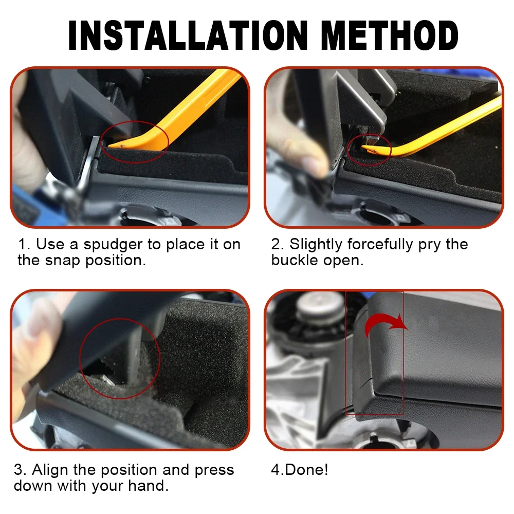 Leather Car Armrest Latch Lid Center Console Cover Protector Cap For VW Jetta Golf 4 MK4 BORA Passat B5 Beetle Polo 6R 9N 1PC view 6