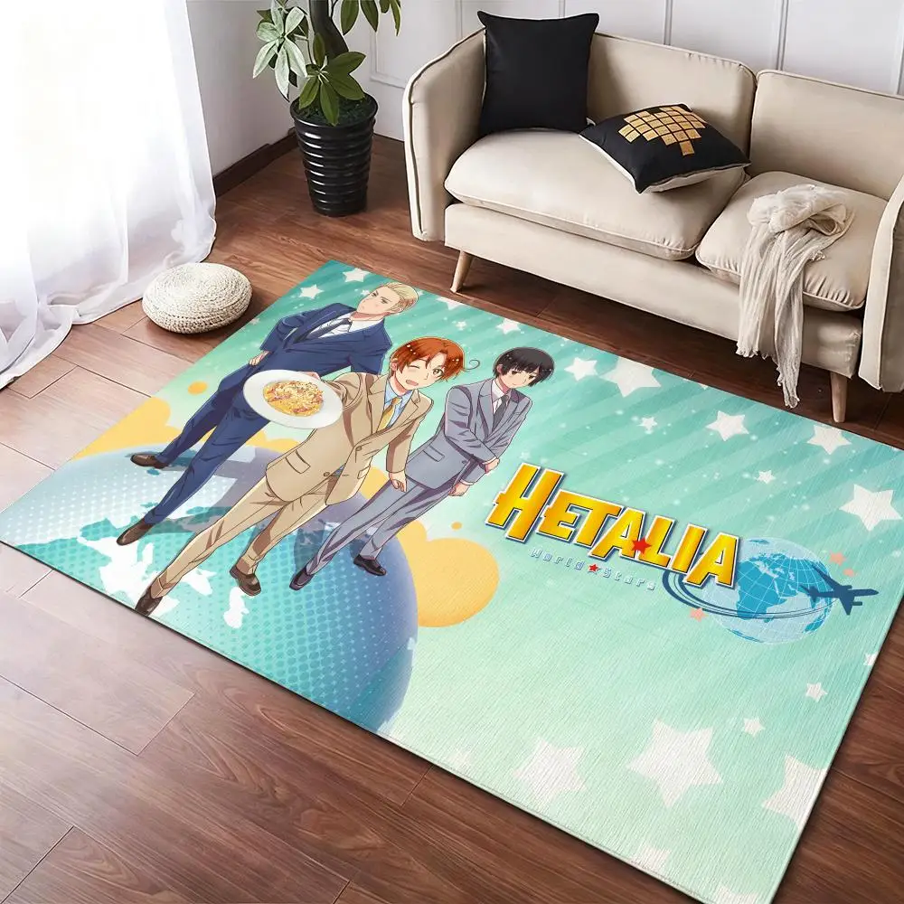 

H-Hetalia World S-Stars Floor Mat Soft Thickened Non-Slip Door Mat for Living Room Home Decor Flannel Rugs