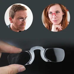Rolipop Clip Nose Mini Mens Readers Reading Glasses For Women With Case Portable Rimless 1.0 1.5 2.0 2.5 3.0