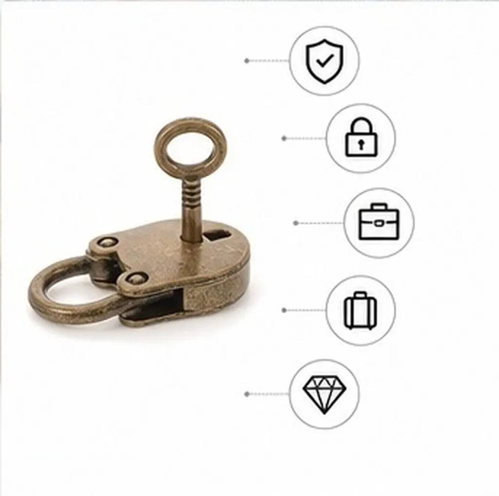 5Pcs Vintage Padlock Mini Lock Key Retro Small Bear Head Latch Jewelry Box Diary Notebook Suitcase Backpack Decorative