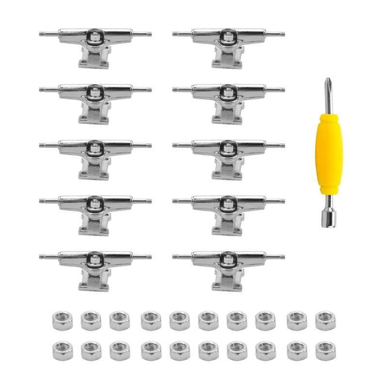 A63T-10 Pcs 29Mm Fingerboard Trucks Finger Skateboard Deck Dengan Mur Dengan Obeng Untuk Finger Skateboards