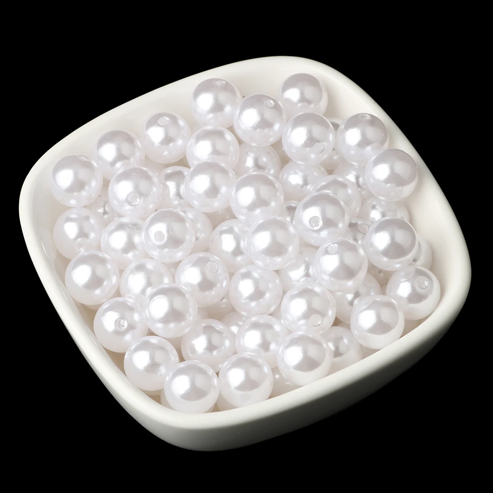 60–1000 Stück ABS-Perlen, lose runde Perlen, Basteln für Modeschmuck, Acryl, DIY-Imitationsperlen, 4 mm/6 mm/8 mm/10 mm/12 mm