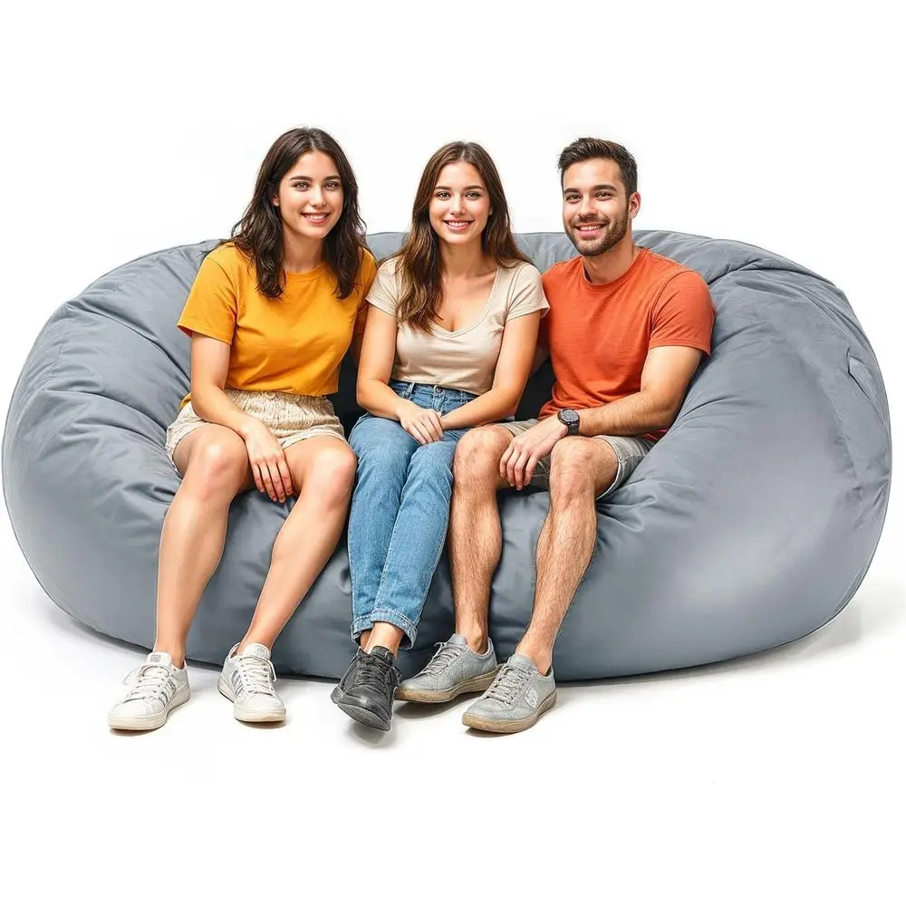Water-Resistant, Comfortable Outdoor/Indoor Bean Bag Chair - Ideal for Patio, Garden, Poolside, and Home in Grey