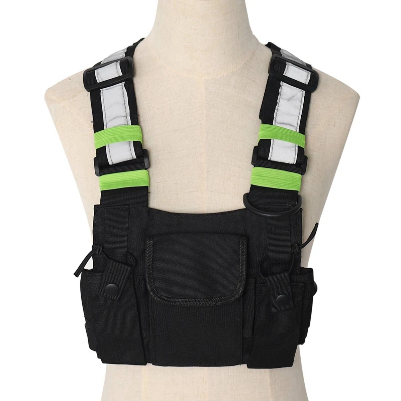 Smart-8X Radios Pocket Radio Chest Harness Chest Front Pack Pouch Holster Vest Rig Carry Case For 2 Way Radio Walkie Talkie