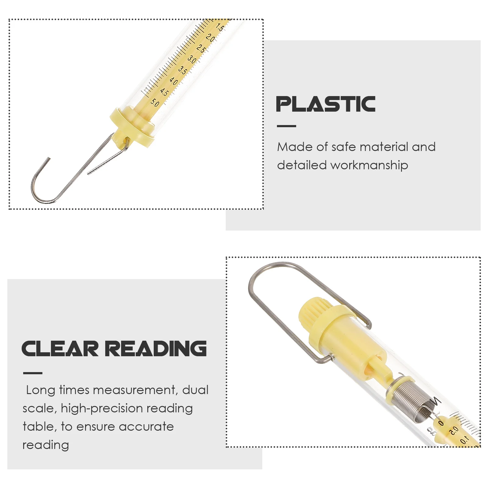 

2pcs Spring Scale Newton Teaching Tools Physics Experiment Dual Scale Transparent Cylinder Weight Measurement
