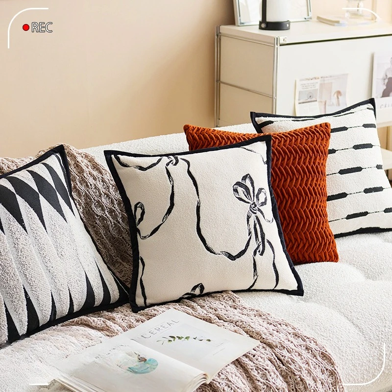 Minimalist Versatile Pillow Cover Nordic Fabric Sofa Cushion for Living Room Bed Decor