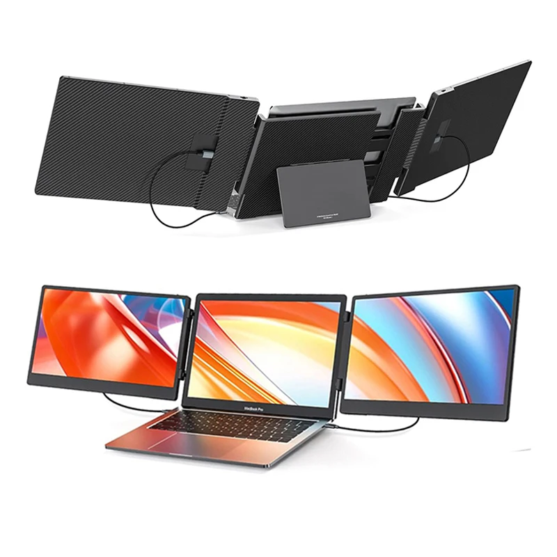 

Factory OEM S3 FHD 1080P IPS 14 Inch Triple Screen Extender Portable Monitor Extender Business Working Gaming for Laptops