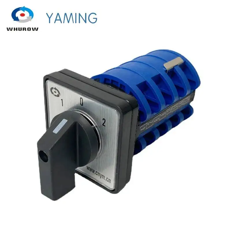 Rotary switch on-off-on 3 position 4 phases 20A 500V double speed motor switch small plate changeover cam switch LW8-20-5.5S1/4