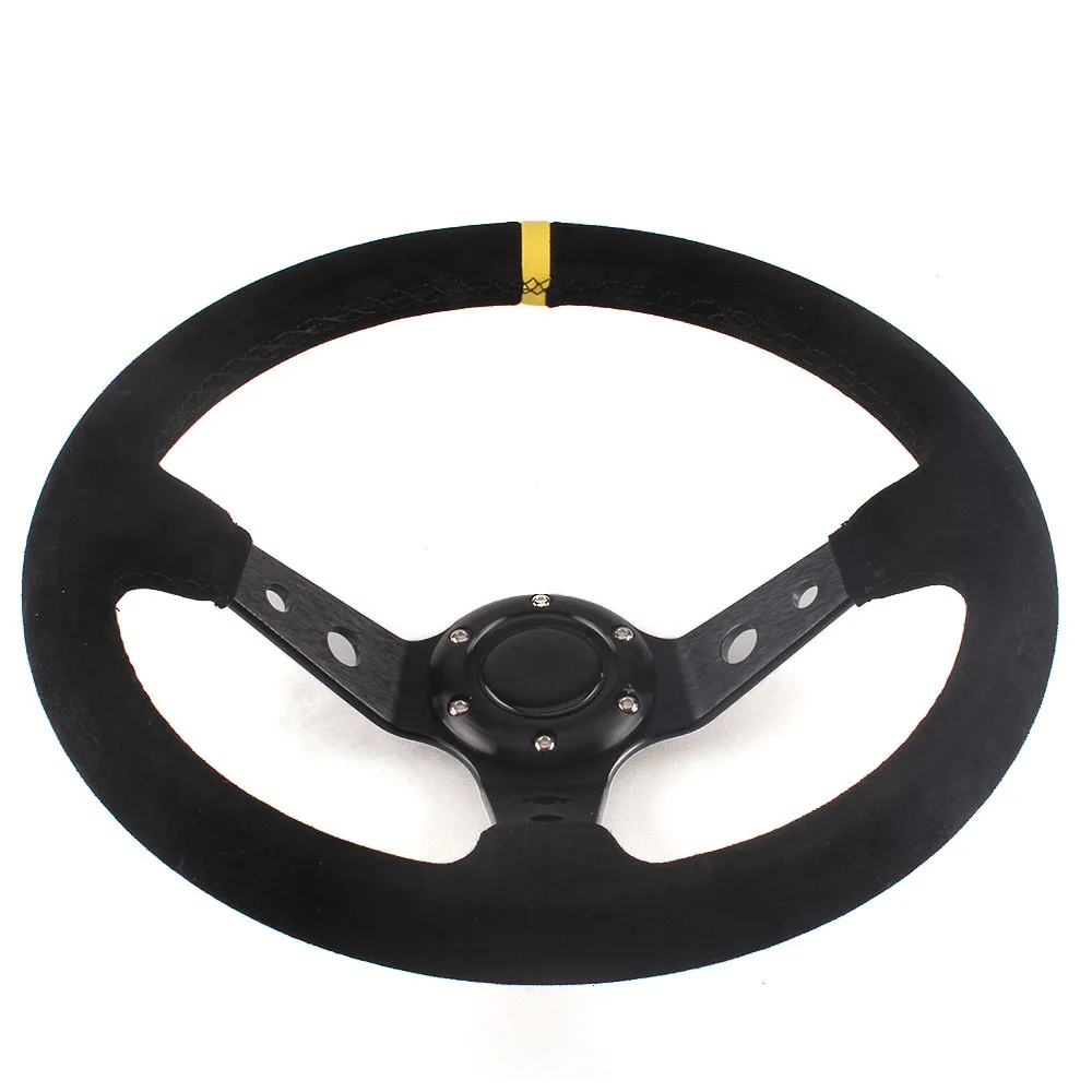 

Car modified steering wheel 46.6cm 350MM racing competition universal steering wheel steering wheel plush leather surface