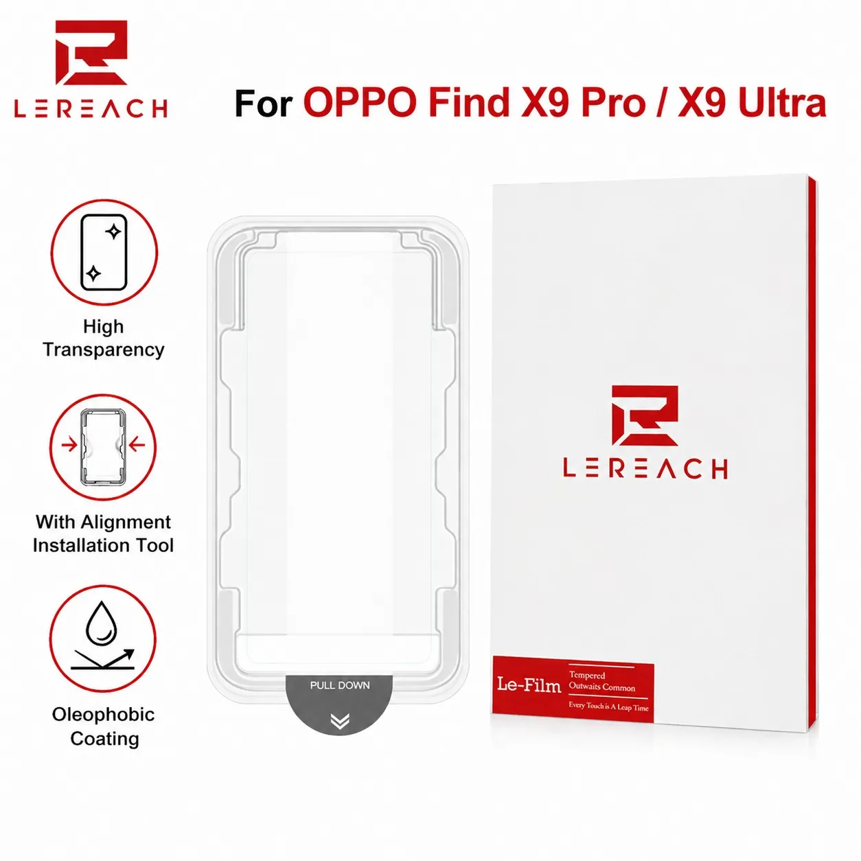 LeReach CF Tempered Glass for OPPO Find X9 Pro / X9 Ultra X9s Dust-free Chamber Locator Protector Film