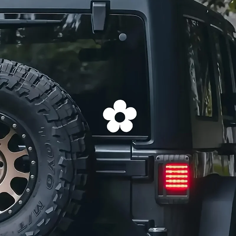 2D Flat - Trendy Floral Decals for Cars, Chic Vehicle Stickers, Adorable Paper-Like Stickers That Radiate Positive Vibes