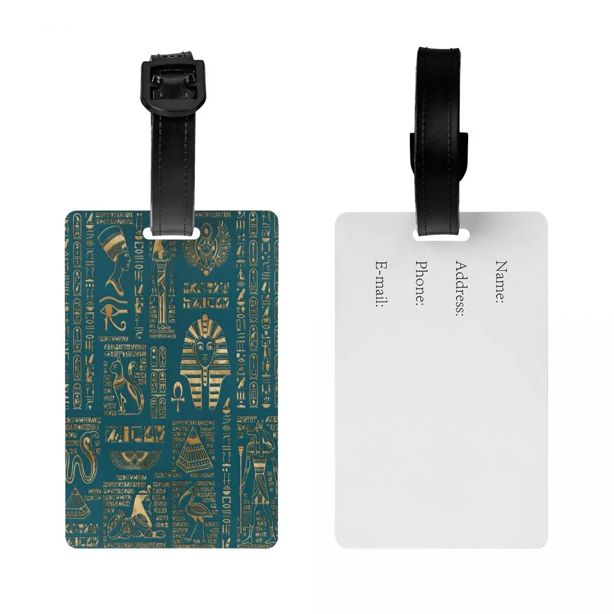 Egiziano Hieroglyphs e deity etichette per bagagli per valigie antico egitto faraone etichette per bagagli Privacy Cover nome ID Card