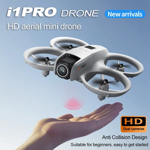 Imagen 2 del producto Mini Drone i1PRO con 180 °   Cámara eléctrica ajustable 4K HD WiFi flujo de luz LED Rc Drone bolsillo evitación de obstáculos Rc Quadcopter