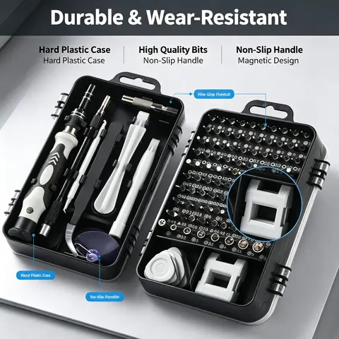 115 in Grey 1 Precision Screwdriver Set Magnetic Repair Tools Kit for Computer Laptop Phone MacBook Household Repairs