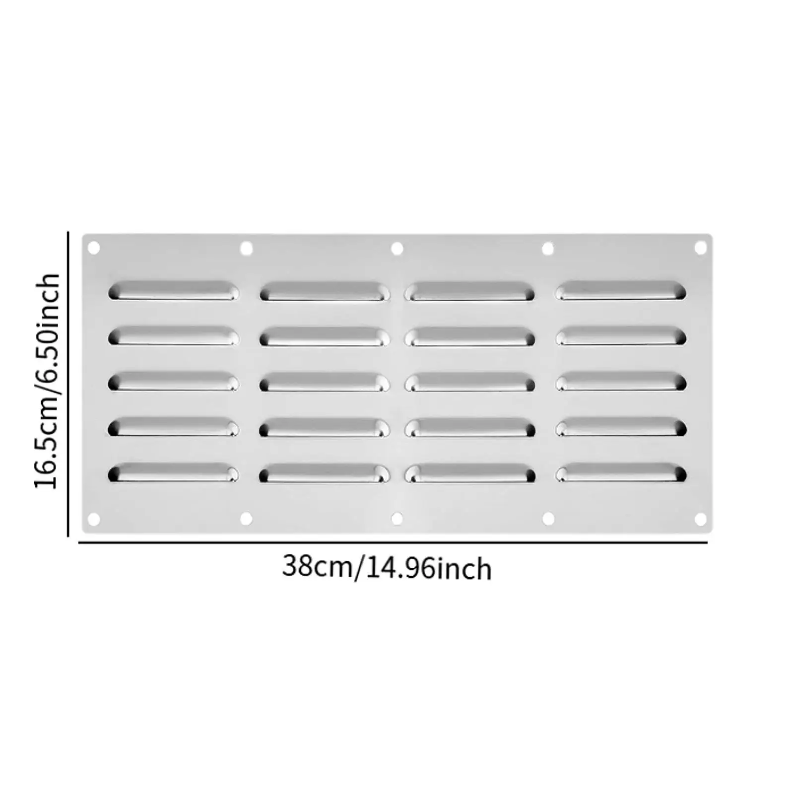 Rectangular Louvered Air Vent Cover Stainless Steel Ventilation Grille for Outdoor Kitchen Fire Pit Gas Accumulation Prevention