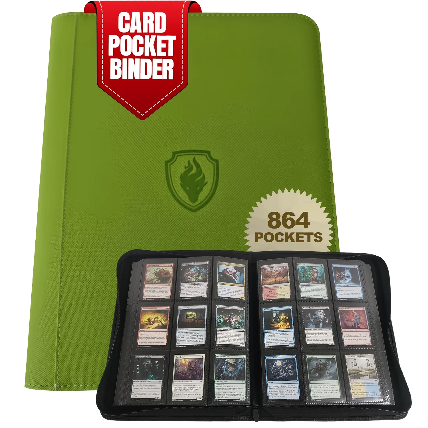 9-Taschen-Kartenordner ohne Ringmechanismus, Doppelte Kapazität für 864 Karten, Geeignet für Sport-/YGO-/PTCG-/Spielkarten – Detail 7