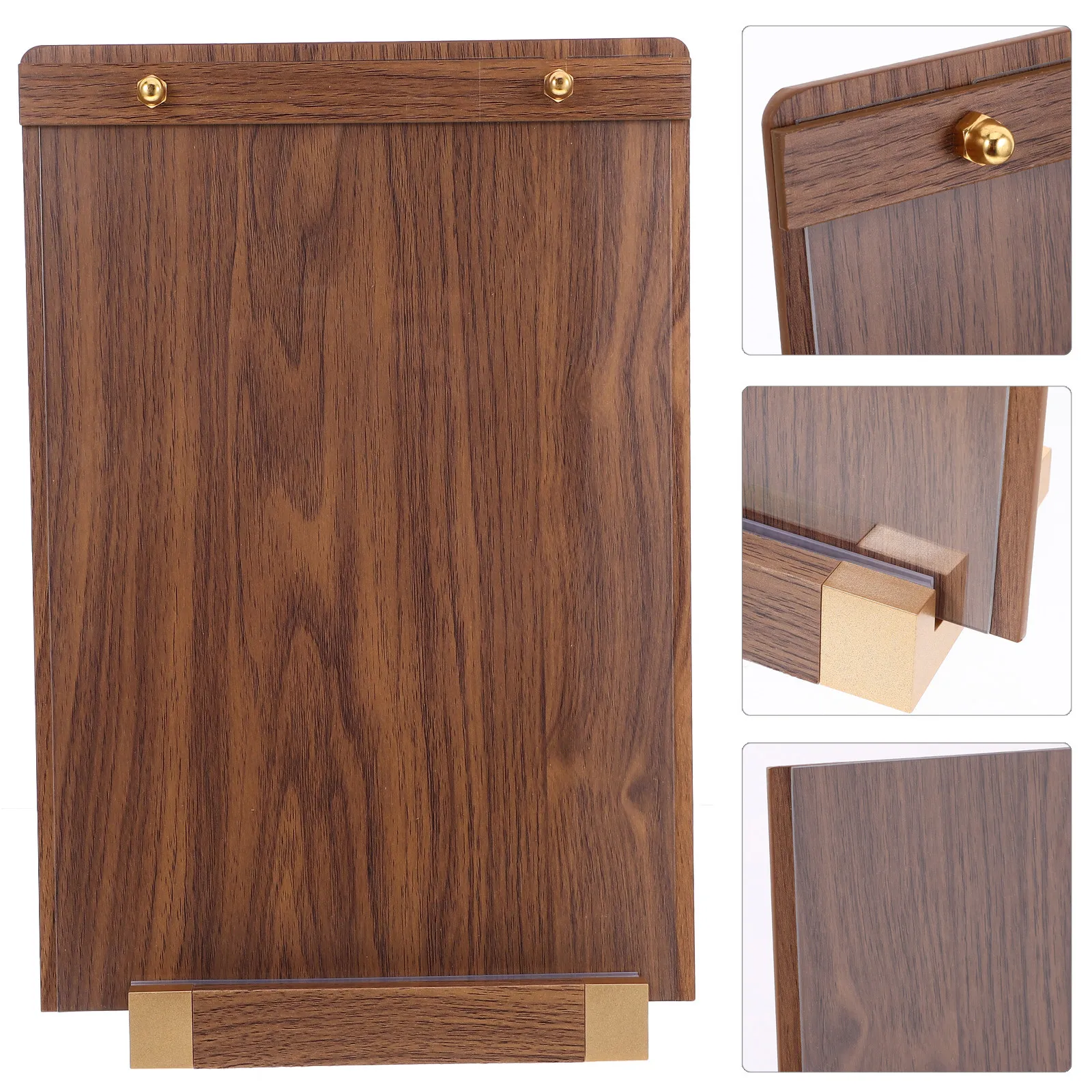 Wooden Plaque Holder Desktop Vertical Certificate Display Stand for Business License Diploma Award Document Showcase Elegant