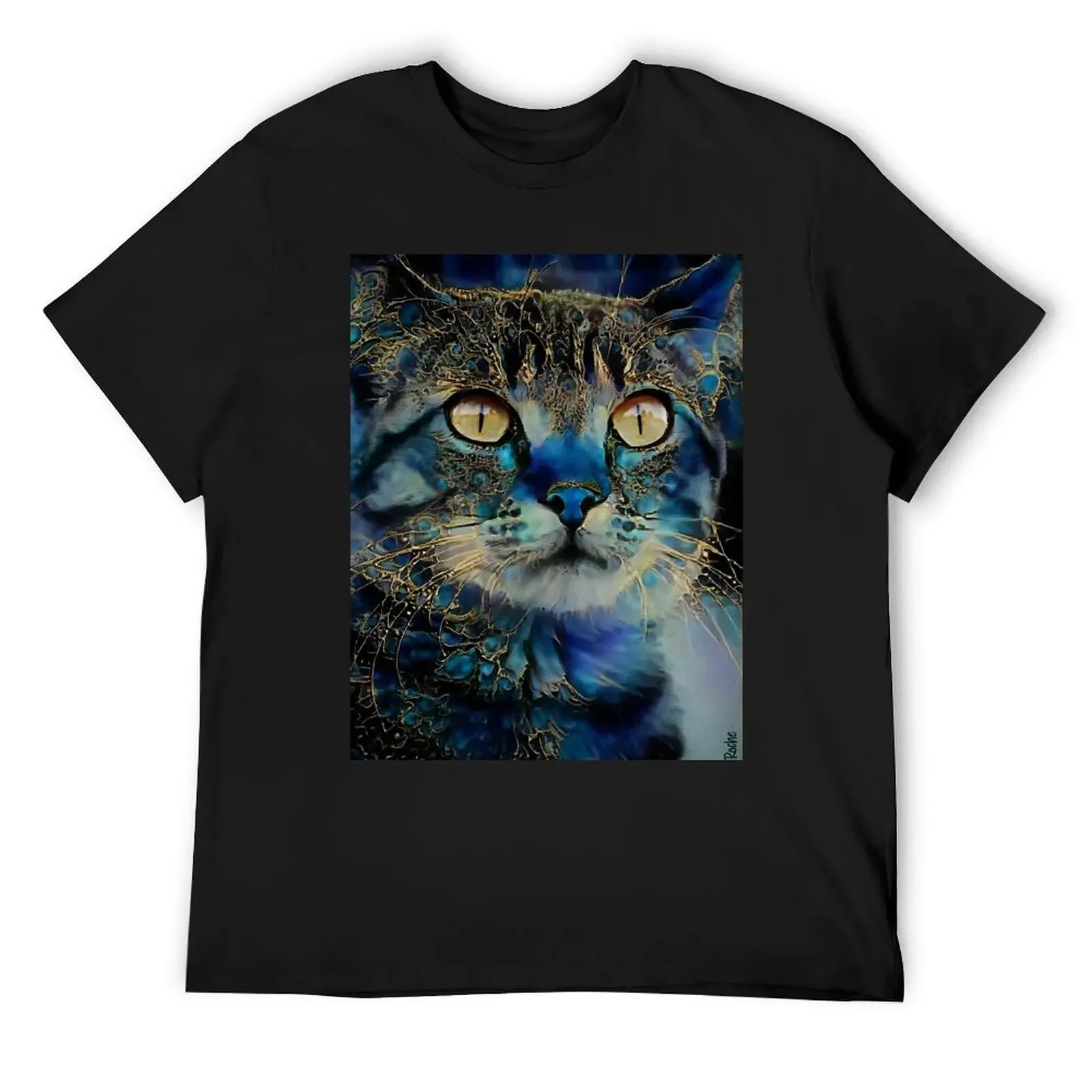 Edoo, cat - chat, cat, kitten, lea roche paintings T-Shirt cute clothes blacks plus sizes baggy shirts funny t shirts men